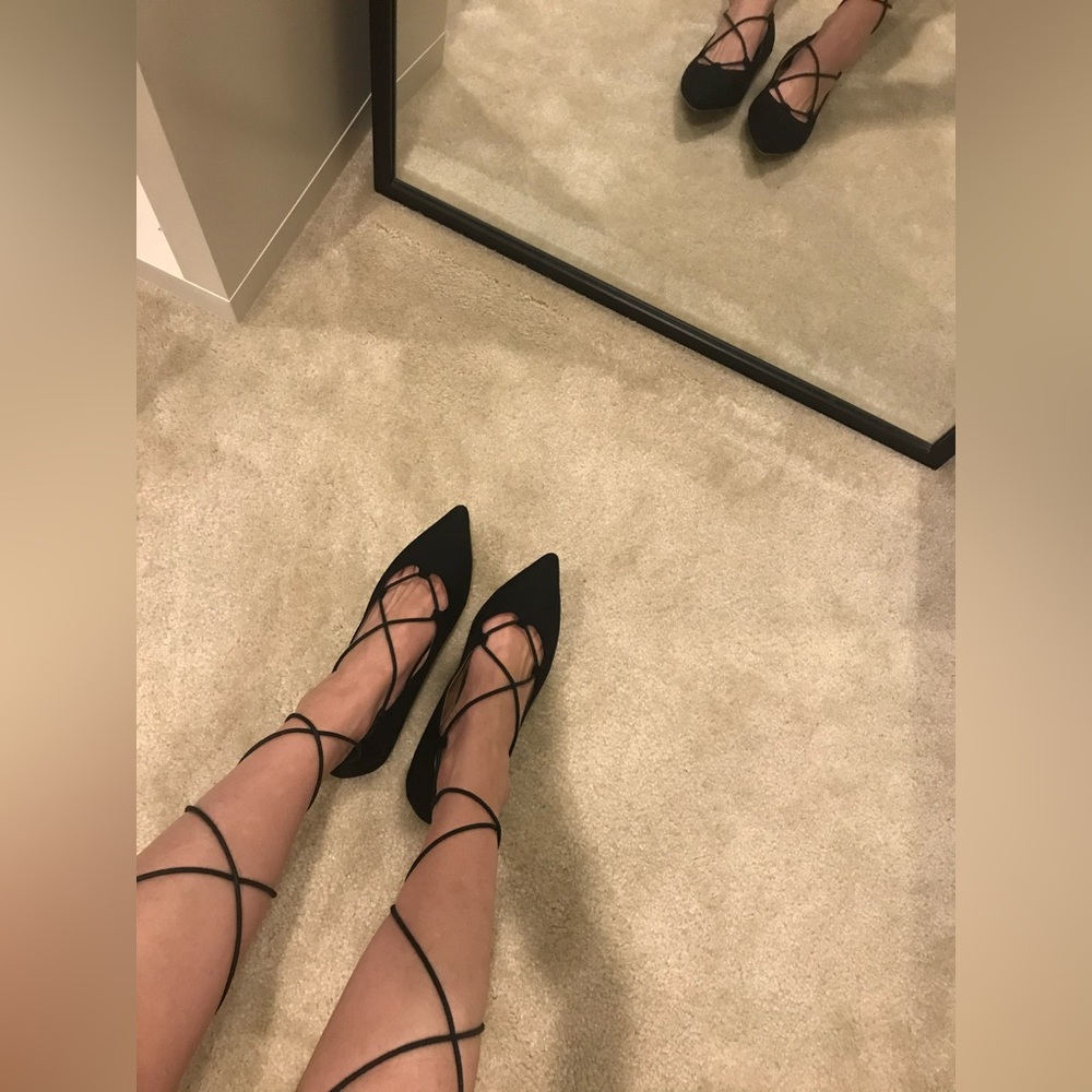 Lace-up Flats bundle black and grey sz 8